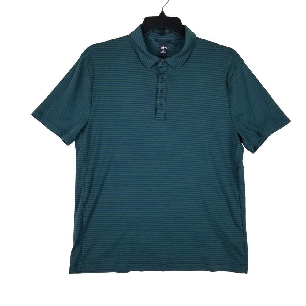 J.Crew Polo Shirt Men XL Oarsman Striped Coolmax Cotton Short Sleeve